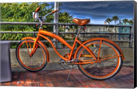 Framed Orange Bike Print