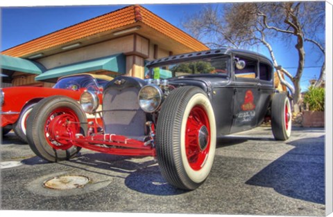 Framed Red Wheels Print