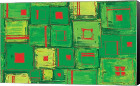 Framed Green and Red Print