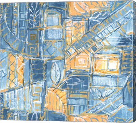 Framed Blue and Orange Print