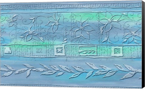 Framed Flowers and Leaves - Blue Print