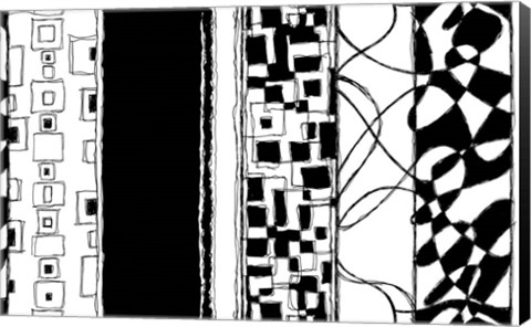 Framed Black and White Bands Print