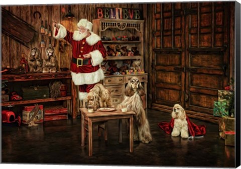 Framed Santas Dogs Print