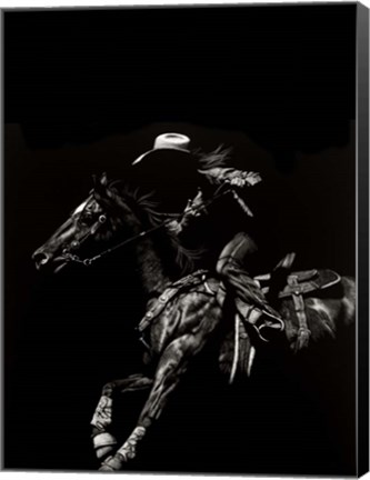 Framed Scratchboard Rodeo I Print