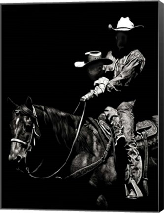 Framed Scratchboard Rodeo II Print