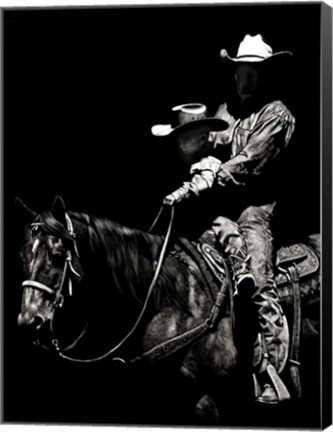 Framed Scratchboard Rodeo II Print