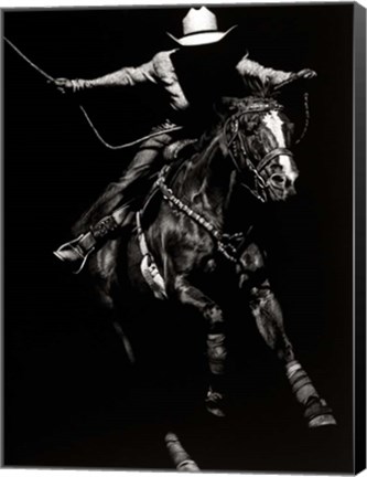 Framed Scratchboard Rodeo III Print