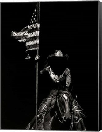 Framed Scratchboard Rodeo VI Print