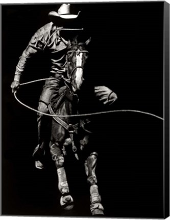 Framed Scratchboard Rodeo VIII Print