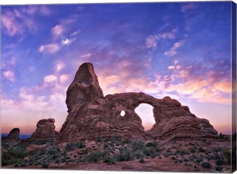 Framed Sunset in the Desert I Print