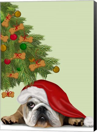 Framed English Bulldog, Cookie Tree Print