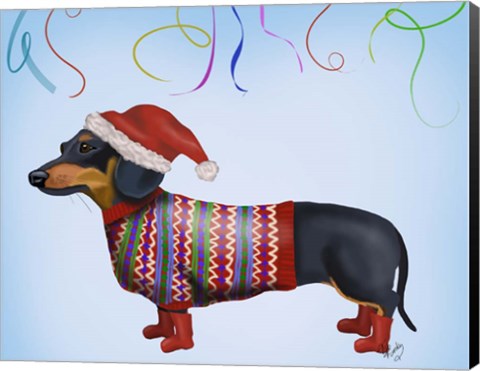 Framed Christmas Dachshund Print