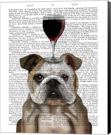 Framed Dog Au Vin, English Bulldog Print