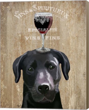 Framed Dog Au Vin, Black Labrador Print