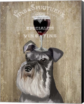 Framed Dog Au Vin, Schnauzer Print