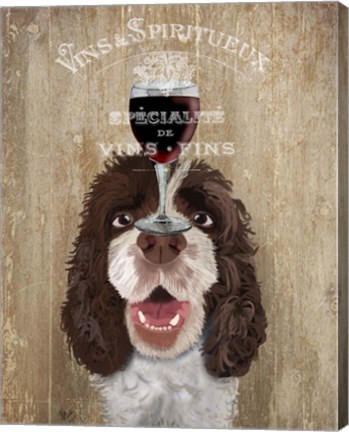 Framed Dog Au Vin, Springer Spaniel Print