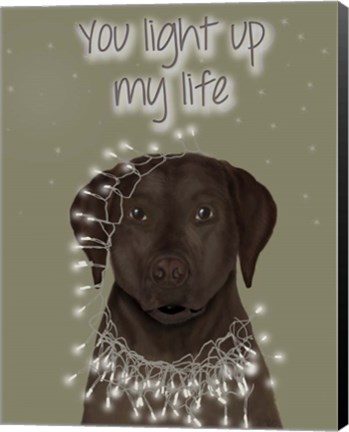 Framed Chocolate Labrador, You Light Up Print