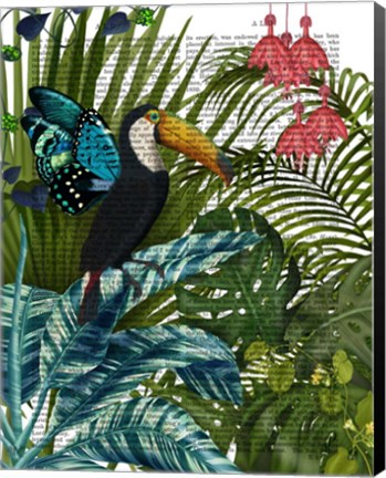 Framed Toucan in Tropical Forest Print