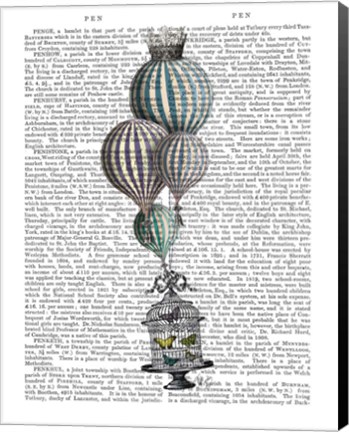 Framed Balloon and Bird Cage 1 Print