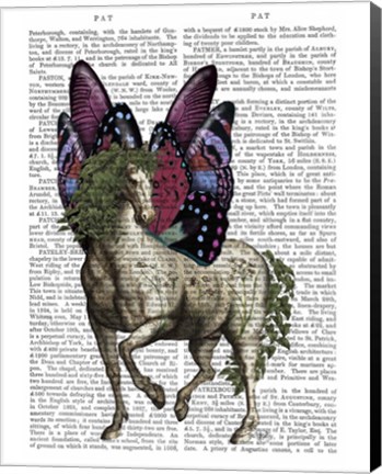 Framed Horse with Butterfly Wings Print