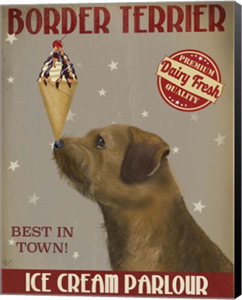 Framed Border Terrier Ice Cream Print