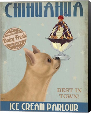 Framed Chihuahua, Fawn, Ice Cream Print