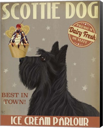 Framed Scottish Terrier Ice Cream Print