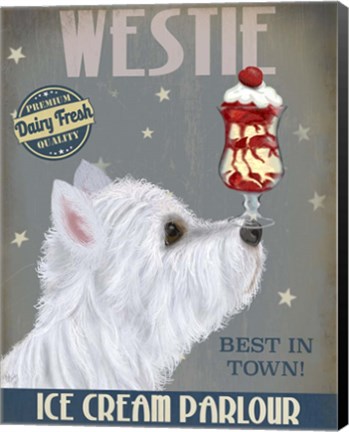 Framed Westie Ice Cream Print