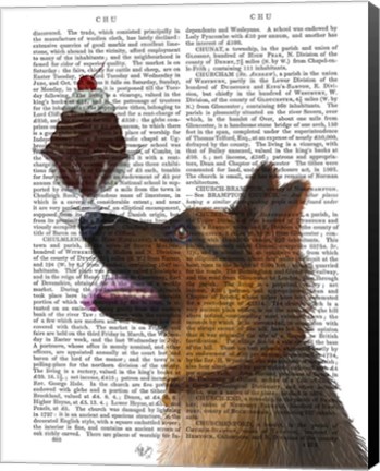 Framed German Shepherd Ice Cream Print