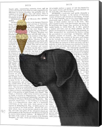 Framed Great Dane, Black, Ice Cream Print