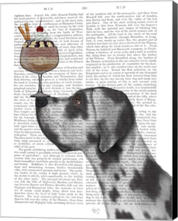 Framed Great Dane, Harlequin, Ice Cream Print