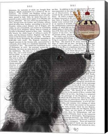 Framed Springer Spaniel, Black, Bebe,Ice Cream Print