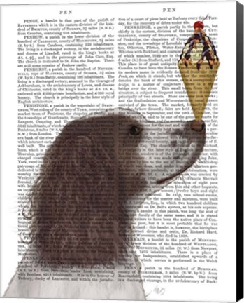 Framed Springer Spaniel, Brown and White, Ice Cream Print