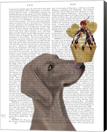 Framed Weimaraner Ice Cream Print