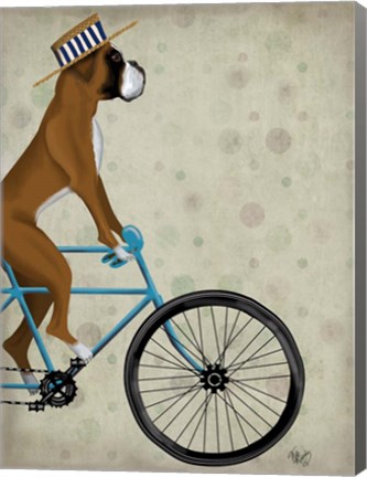 Framed Boxer on Bicycle Print