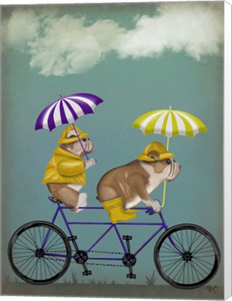 Framed English Bulldog Tandem Print