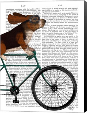 Framed Basset Hound on Bicycle Print