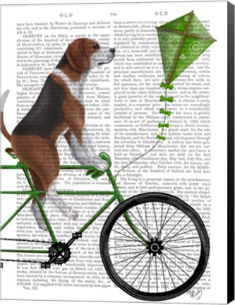 Framed Beagle on Bicycle Print