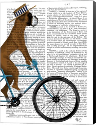 Framed Boxer on Bicycle Print