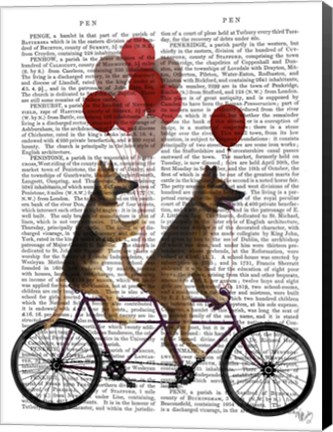 Framed German Shepherd Tandem Print