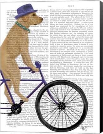 Framed Yellow Labrador on Bicycle Print