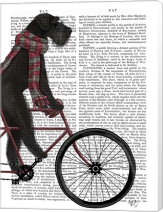 Framed Schnauzer on Bicycle, Black Print