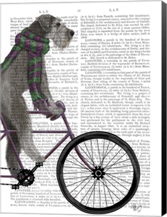 Framed Schnauzer on Bicycle, Grey Print