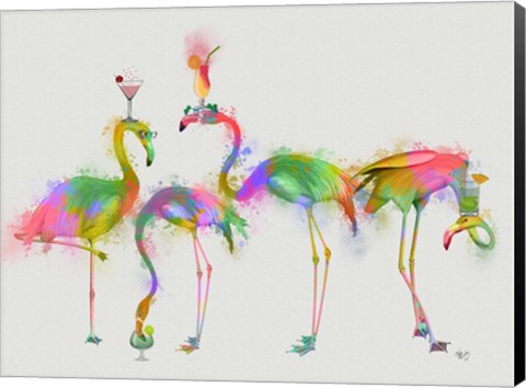 Framed Rainbow Splash Cocktail Party Print