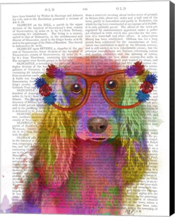 Framed Rainbow Splash Cocker Spaniel, Portrait Print