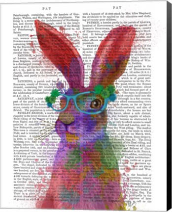 Framed Rainbow Splash Rabbit 2, Portrait Print