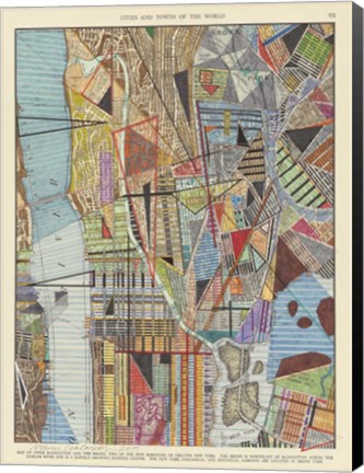 Framed Modern Map of New York I Print