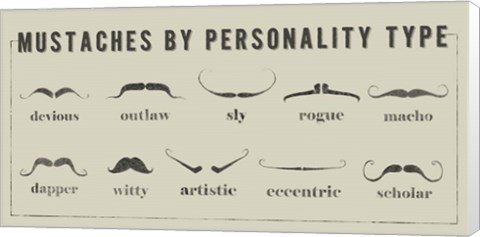 Framed Mustaches Personalities Print