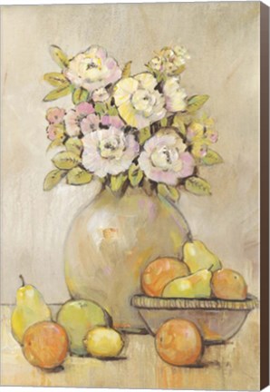 Framed Still Life Study Flowers &amp; Fruit II Print