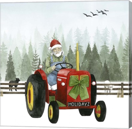 Framed Country Santa I Print